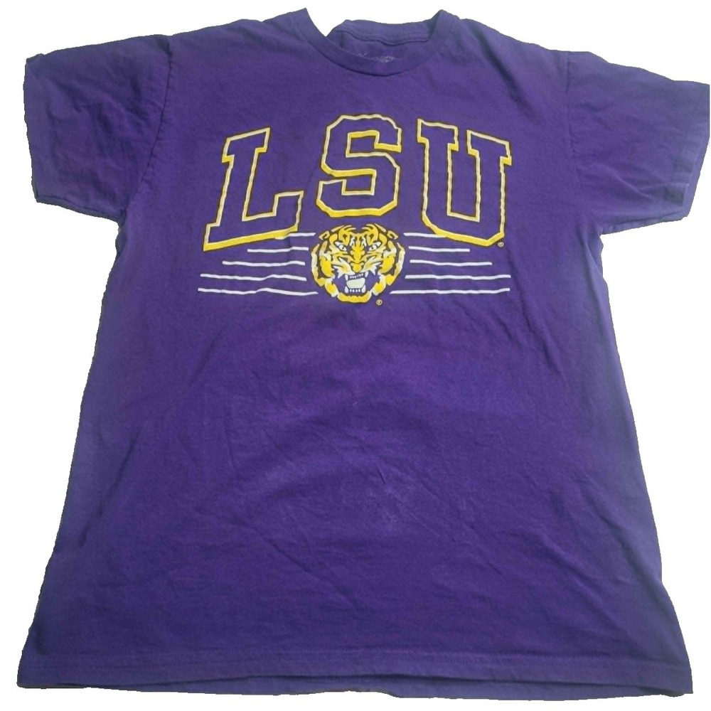 The Victory Louisiana State University LSU Tigers Purple Short Sleeve Shirt Med